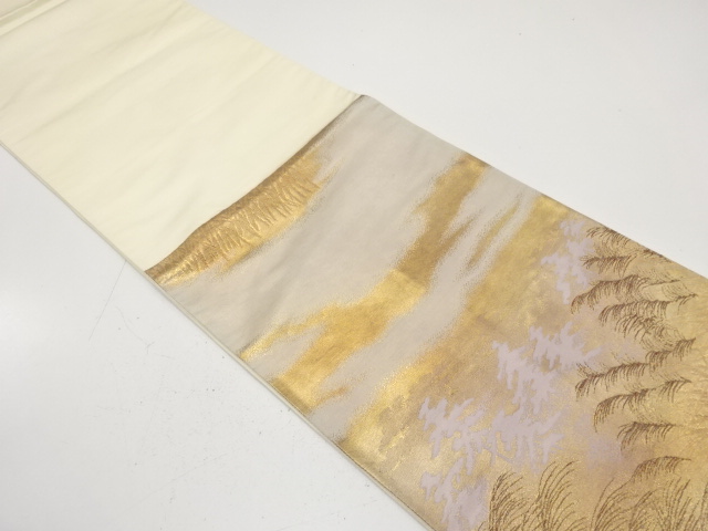  芒模様織り出し　袋帯